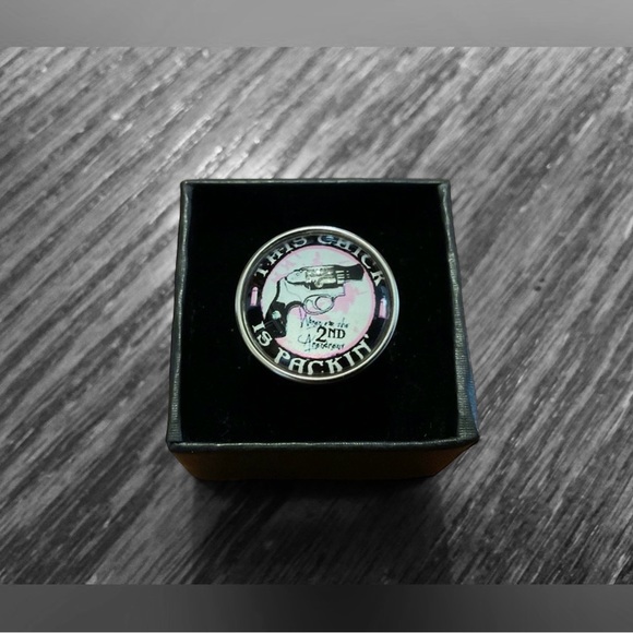🇺🇸”This Chick Is Packin’” 2nd Amendment Adjustable Silver Ring! - Picture 2 of 9